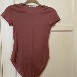Forever 21 level up mauve waffle knit bodysuit.